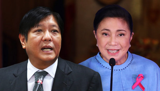 Former Sen. Ferdinand Marcos Jr. and Vice President Leni Robredo. STORY: Partial, unofficial tally: Marcos has 30M votes, Robredo 14M