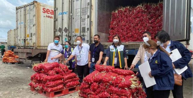 These smuggled onions were seized from overstaying container vans inside the Subic Bay Freeport