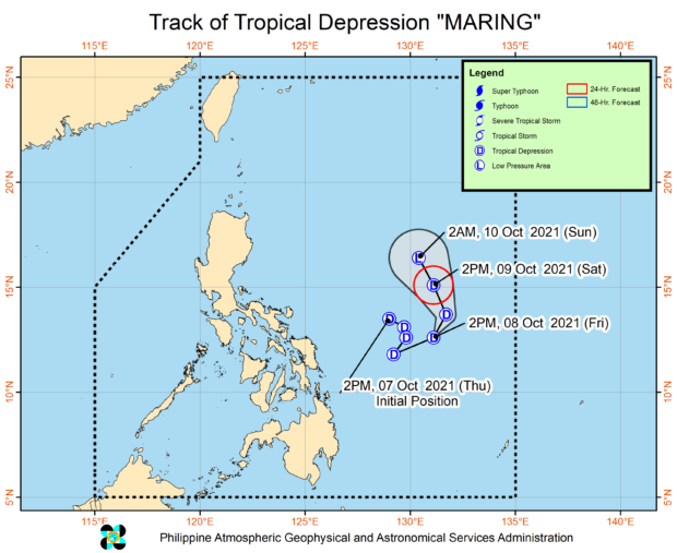 TD Maring seen to weaken into LPA, but may merge with storm outside PAR