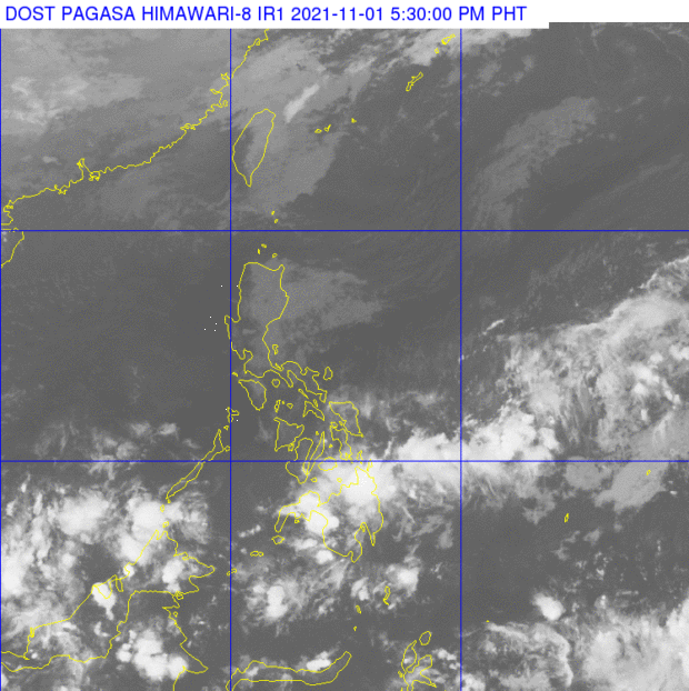 Cloudy skies with scattered rain are expected to prevail over parts of Southern Luzon, Eastern and Central Visayas on Tuesday while the rest of the country will have generally fair weather, said the Philippine Atmospheric, Geophysical and Astronomical Services Administration (Pagasa).