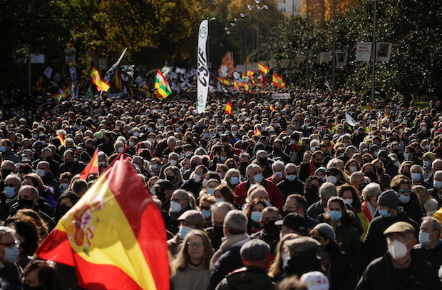 Protest against planned reform to anti-terrorism and gagging laws, in Madrid