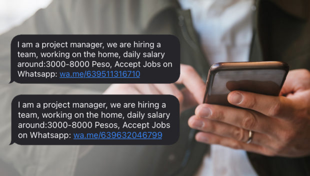 SMS job offer scam