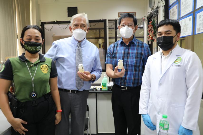 Presidential aspirant Senator Panfilo Lacson and vice presidential running mate Senate President Vicente Sotto III undergo a drug test at the Philippine Drug Enforcement Agency (PDEA) headquarters