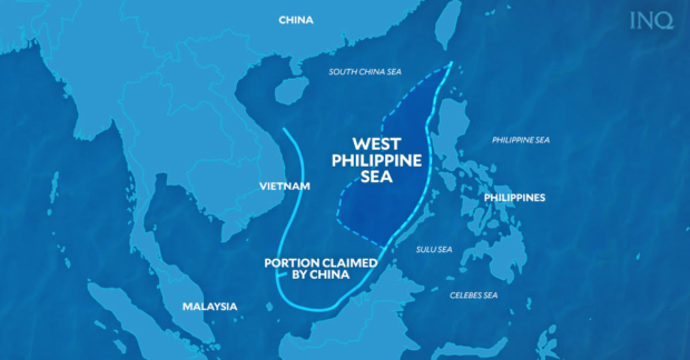 West Philippine Sea map. STORY: ASEAN can’t decide on stand vs China – presidential bets