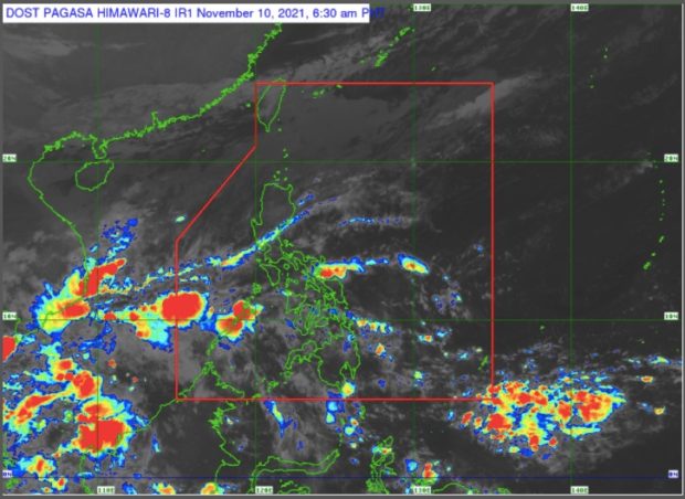 Pagasa weather satellite image as of 5AM, Nov. 10.