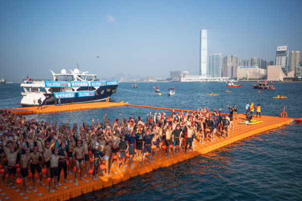 Hong Kong's annual harbor swim resumes after three years