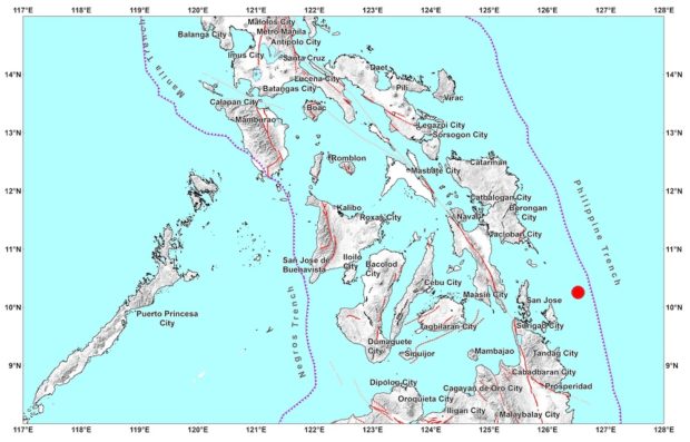 2021-12-15 Surigao del Norte quake Phivolcs map