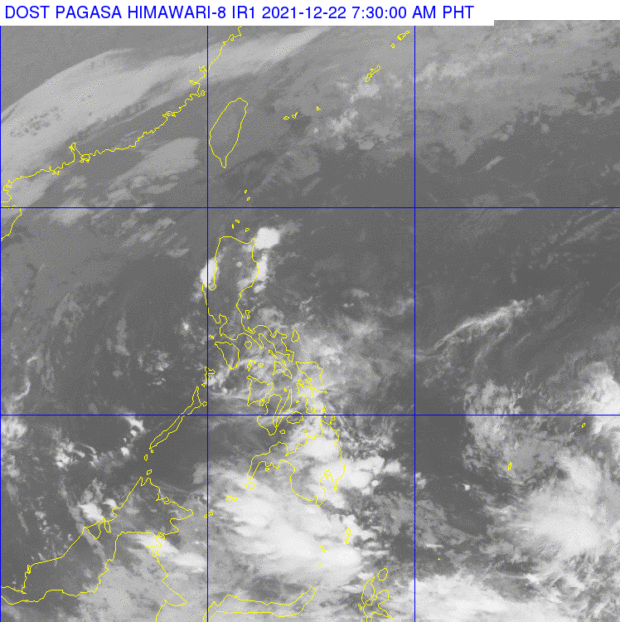 Pagasa weather satellite as of 7:30AM, Dec. 22, 2021