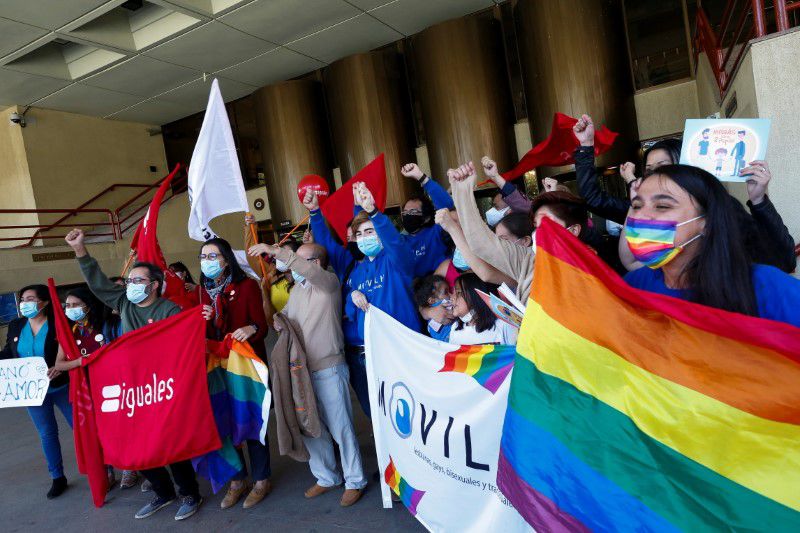 Senate vote to approve a same-sex marriage bill in Valparaiso, Chile 