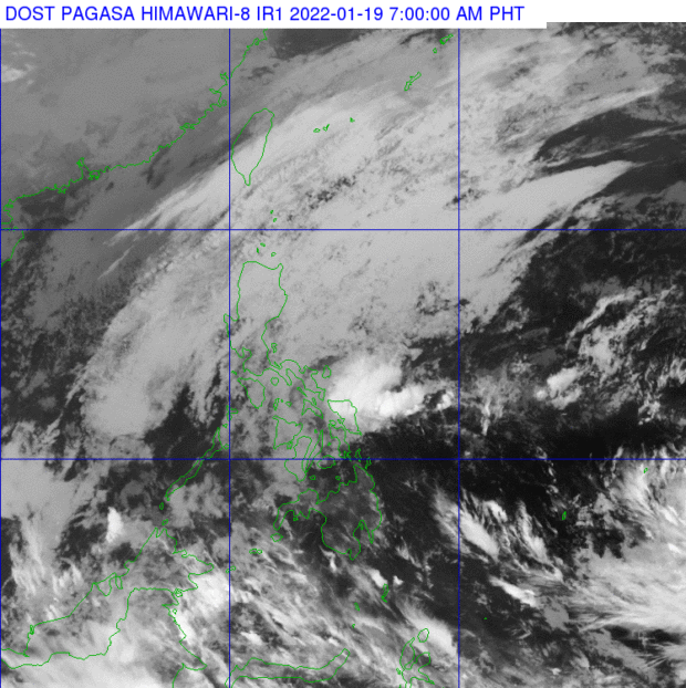Pagasa weather satellite image as of 7AM, Jan. 19, 2022