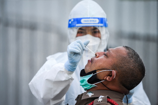 Rapid antigen testing drive for the coronavirus disease (COVID-19) in Bangkok