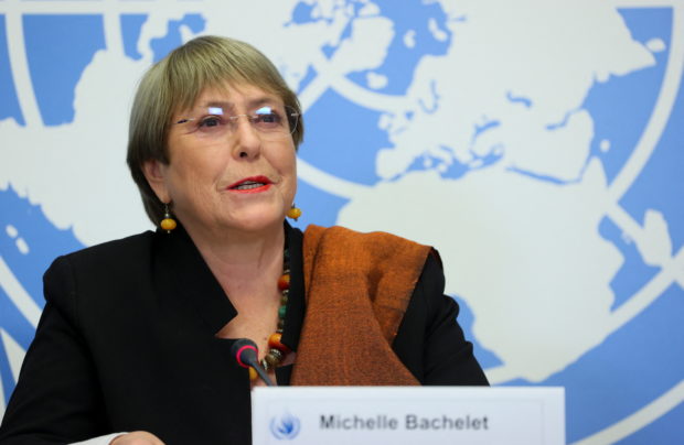 FILE PHOTO: UN High Commissioner for Human Rights Michelle Bachelet attends the launch of a joint investigation into alleged violations of international human rights, humanitarian and refugee law committed by all parties to the conflict in the Tigray region of Ethiopia, at the United Nations in Geneva, Switzerland, November 3, 2021. REUTERS/Denis Balibouse