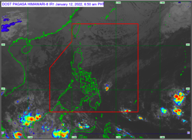 Pagasa weather satellite image as of 6:50AM, Jan. 12, 2022