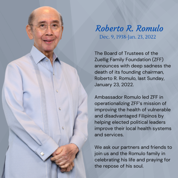 Ex-DFA chief Roberto Romulo dies, family and colleagues confirm