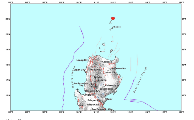 Magnitude 5.2 quake in Itbayat, Batanes. Image from Phivolcs