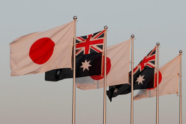 australia japan flags