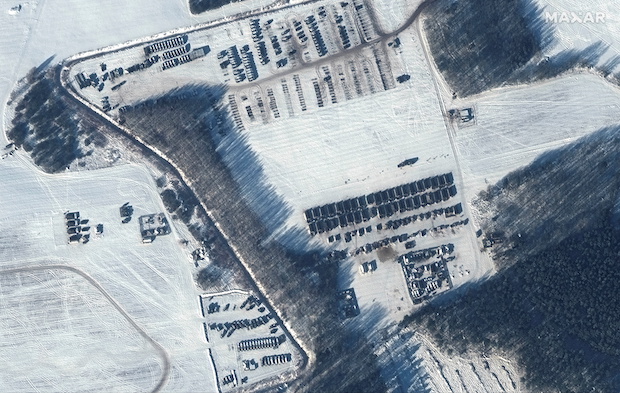 Satellit of military housing for story: Satellite images show troops at the Ukriane border ahead of Russia-Belarus drills