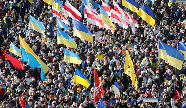 Photo for story: Thousands march in Kyiv to show unity against the Russian threat