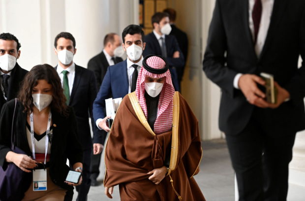Saudi Arabia's Minister of Foreign Affairs Prince Faisal bin Farhan al-Saud arrives for a meeting with the Foreign Ministers of the G7 Nations at the Munich Security Conference (MSC) in Munich, Germany, February 19, 2022. Ina Fassbender/Pool via REUTERS