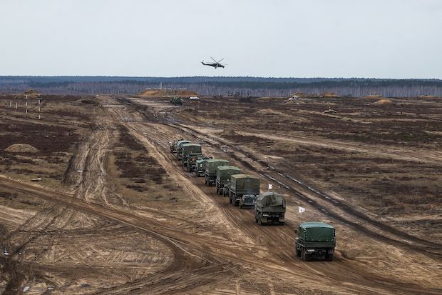 Joint military drills between Russia and Belarus, for story: Russia and Belarus extend military drills