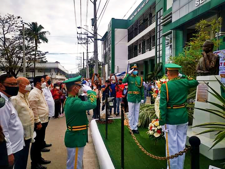 Bulacan province offer flowers at the bust of late Sen. Blas F. Ople