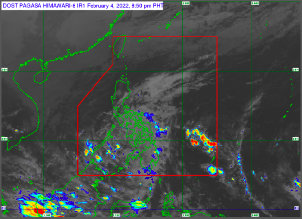 The trough of an LPA outside PAR will bring cloudy skies with rain showers in most parts of the country on Saturday, Pagasa reported Friday.