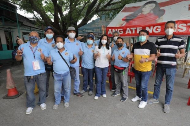 Mayor Joy Belmonte visiting one of the 140 city vaccination sites