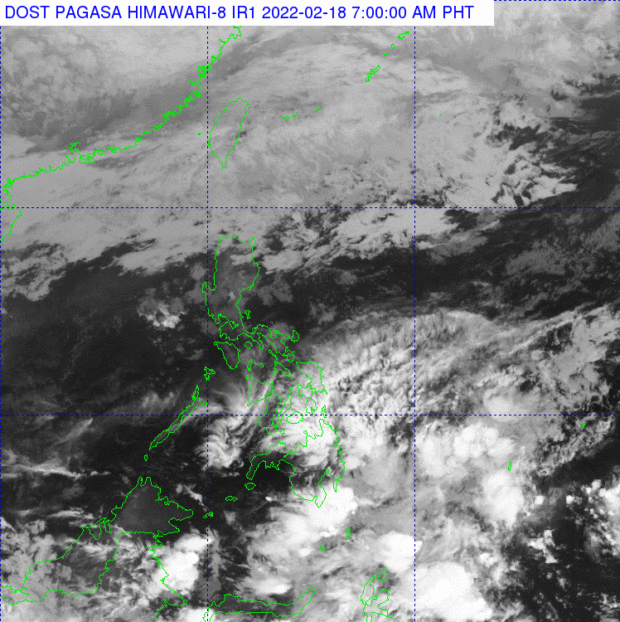 Pagasa weather satellite image as of 7AM, February 18, 2022