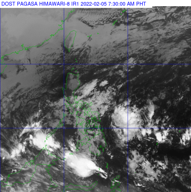Pagasa weather satellite image as of 7:30AM, February 5.