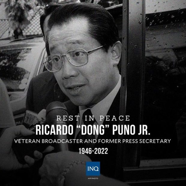 Veteran broadcaster Ricardo 'Dong' Puno, 76