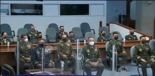 AFP generals and officers confirmed by the Commission on Appointments. Screenshot from Senate livestream