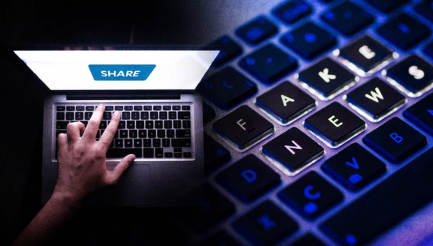Composite photo of laptop with hand and closeup of laptop. STORY: Fact-checking gaining force in PH; what’s the next step? – study