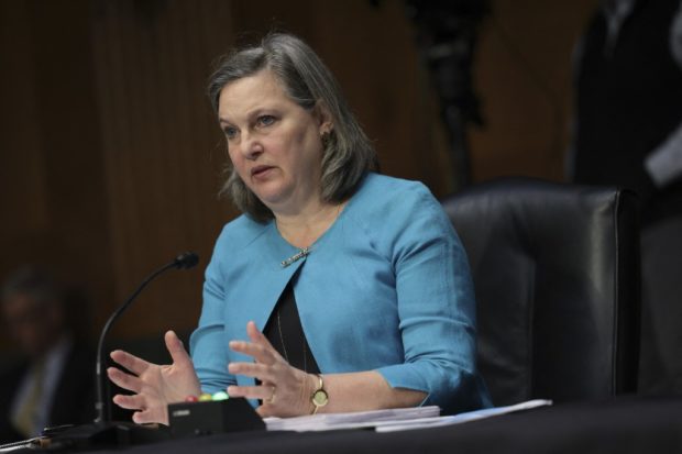 WASHINGTON, DC - MARCH 08: Undersecretary of State for Political Affairs Victoria Nuland testifies before a Senate Foreign Relation Committee hearing on Ukraine on March 08, 2022 in Washington, DC. The committee examined Russia's invasion of Ukraine and worldwide response. Kevin Dietsch/Getty Images/AFP (Photo by Kevin Dietsch / GETTY IMAGES NORTH AMERICA / Getty Images via AFP)