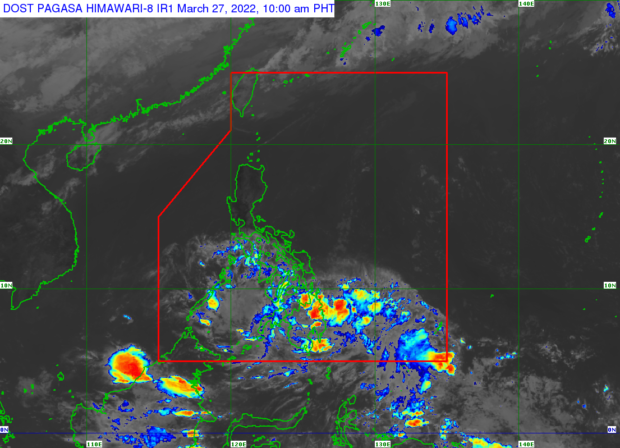 Pagasa satellite map showing the location of the LPA.