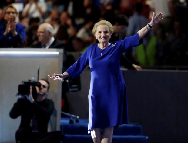 Former Secretary of State Madeline Albright takes the stage during the Democratic National Convention in Philadelphia, Pennsylvania, U.S. July 26, 2016.  REUTERS/Gary Cameron/File Photo
