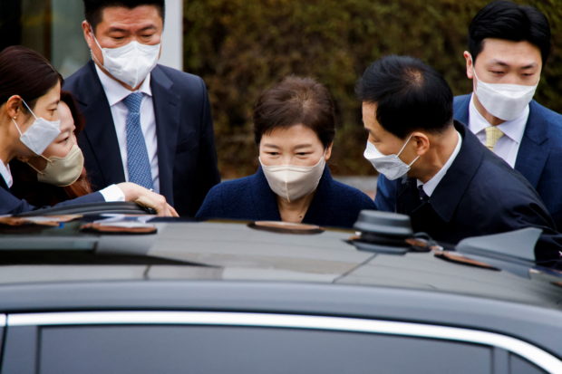 South Korea's former President Park Geun-hye leaves the Samsung Medical Center in Seoul, South Korea, March 24, 2022. REUTERS/ Heo Ran