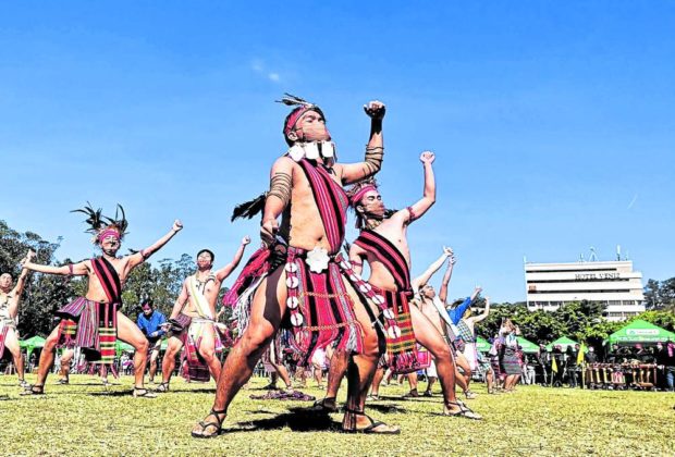 Panagbenga dancers in Baguio. STORY: Gongs herald Panagbenga return