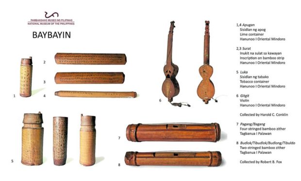 The verses of the Mangyan's literary pieces are usually scribed on bamboo internodes and wooden objects 