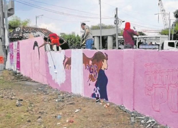 Robredo mural in Las Piñas. STORY: Robredo mural erased in Las Piñas