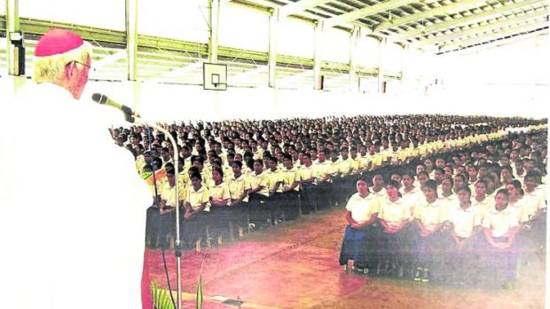 SPECIAL GUEST Cardinal Gaudencio Rosales speaks during a July 2007 event at Girlstown Cavite, one of Father Al’s enduring legacies in the country.