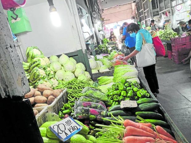 Vegetable at the Baguio City Public Market. STORY: Filipinos spend a third of budget for food, says study