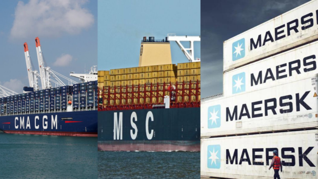 three biggest container shipping groups in the world