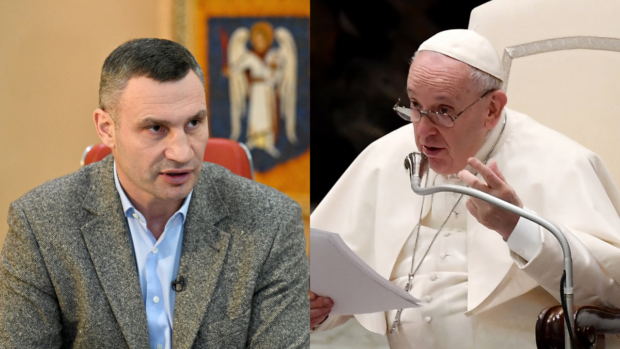 Kyiv Mayor Vitali Klitschko and Pope Francis