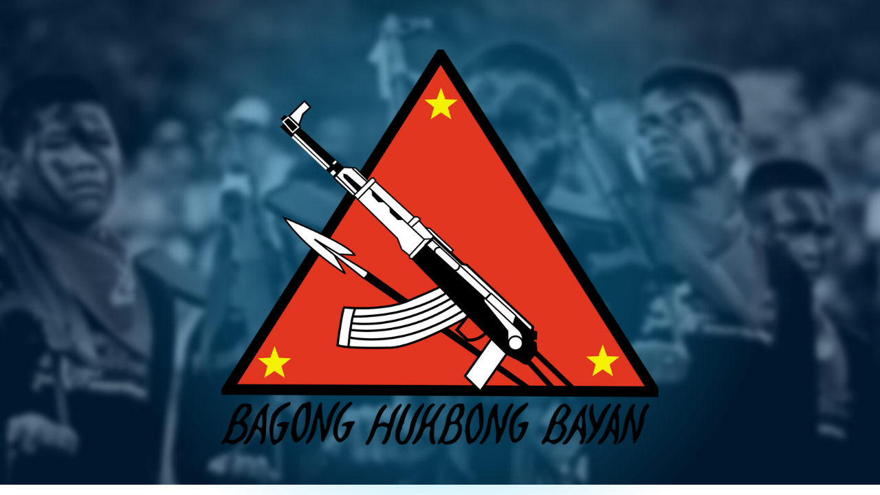 New People’s Army logo with background illustration. STORY: Gov’t still prefers local peace talks with communists