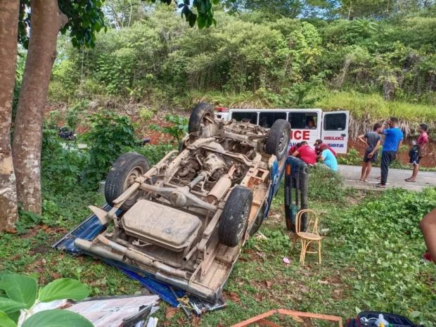 The ill-fated vehicle at Shrine of the Holy Cross in Mlang, for story: Walk rather than drive up to Holy Cross shrine – Mlang