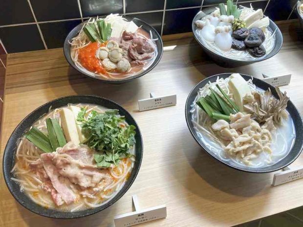 Rice noodle dishes at Tridor’s new restaurant in Shinjuku Ward, Tokyo