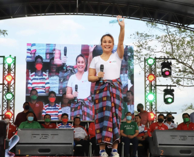 Senatorial candidate Loren Legarda at the UniTeam grand rally in Sta.Maria Bulacan on Tuesday.