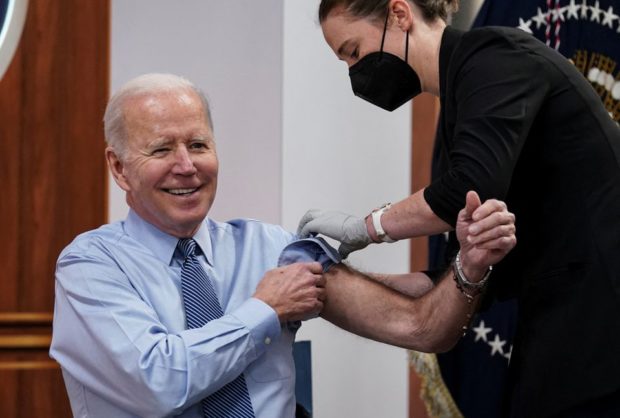 U.S. President Joe Biden receives a second coranavirus disease (COVID-19) booster