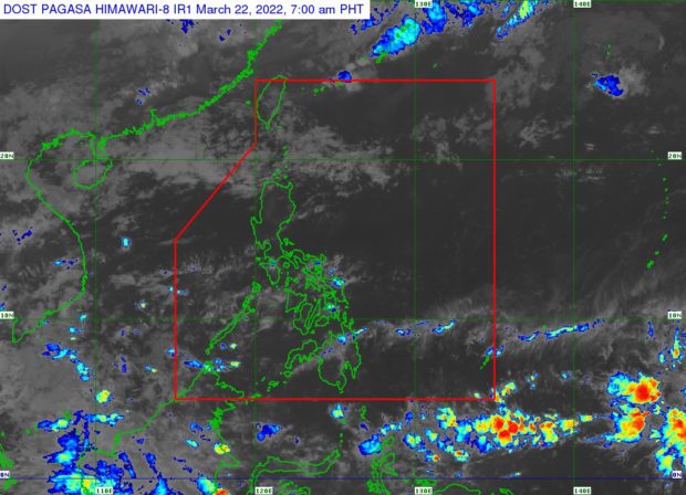 Pagasa weather satellite image as of 7AM, March 22, 2022