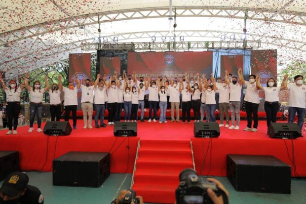 Mayor Joy Belmonte, Vice Mayor Gian Sotto and councilors during the start of the local campaign in Quezon City.
